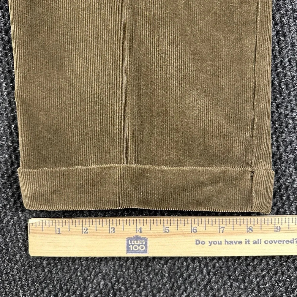 Y2K Dockers Corduroy Pants Mens 36x29 Brown Relaxed Fit Pleated Wide Wale Cuffed